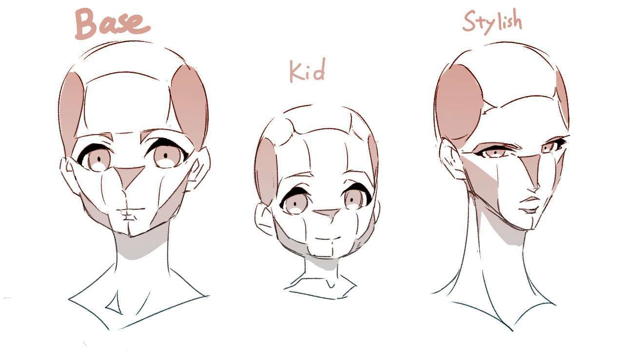 8 Step Anime Boys Head  Face Drawing Tutorial